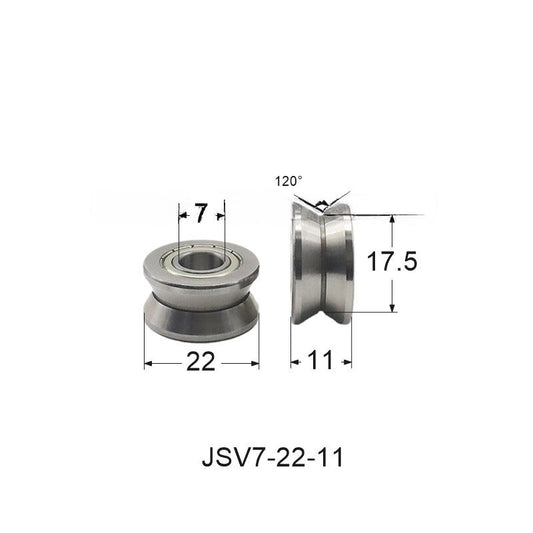 LV20/7 bearing steel rope groove V-shaped metal bearing pulley inner hole 3 4 6 8 10 15 groove roller V608