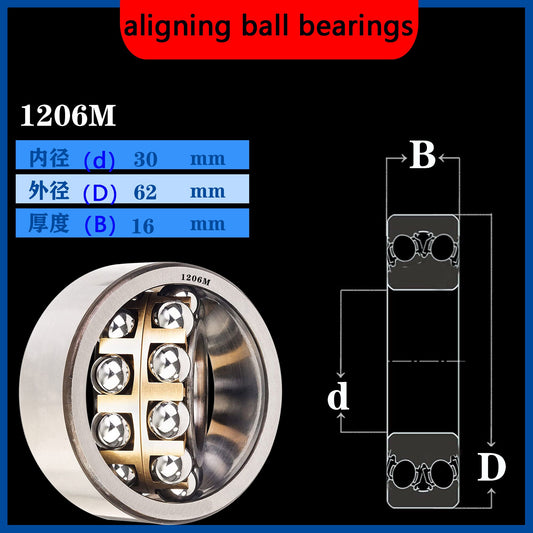 WZZG Self-aligning ball bearings (4pcs/lot) 1206E EK ATN AKTN M high-quality double row self-aligning ball bearings 30*62*16mm