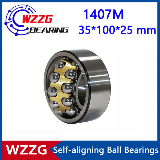 WZZG self-aligning ball bearings (1 pcs) 1407M high-quality double row ball bearings 35*100*25mm