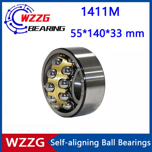 WZZG self-aligning ball bearings (1 pcs) 1411M high-quality double row ball bearings 55*140*33mm
