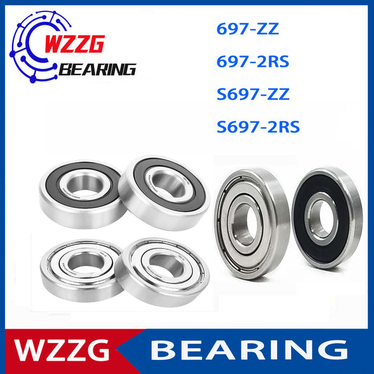 WZZG 20PCS miniature ball bearings 697ZZ 2RS stainless steel bearing size 7*17*5mm