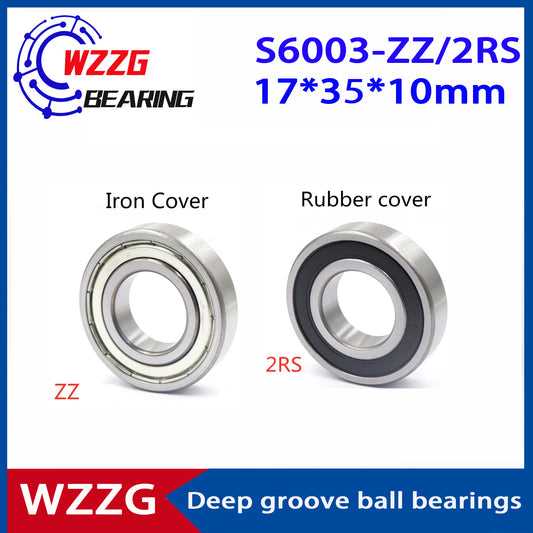 WZZG 5PCS/lot High quality 440C stainless steel deep groove ball bearing S6003 ZZ 2RS size 17*35*10mm