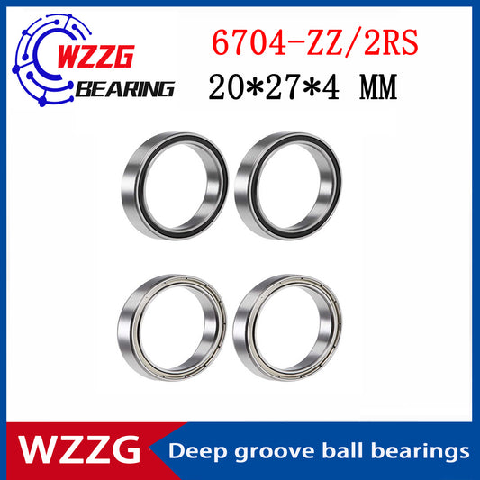 WZZG 6704-ZZ 2RS (10 pieces/lot) thin wall high-quality bearings 20*27*4 mm deep groove ball bearings