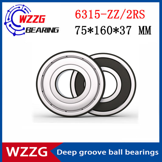 WZZG Deep groove ball bearing 6315-ZZ 2RS (1pcs) 75*160*37 mm double seal high quality bearings