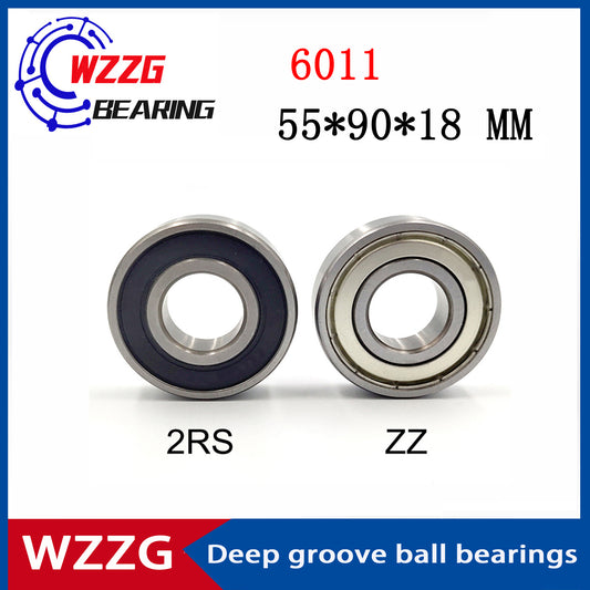 WZZG Deep groove ball bearing 6011-ZZ 2RS (2pcs/lot) 55*90*18 mm double seal high quality bearings