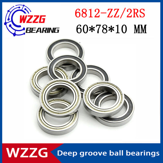 WZZG 6812-ZZ 2RS (4 pieces/lot) thin wall high-quality bearings 60*78*10 mm deep groove ball bearings