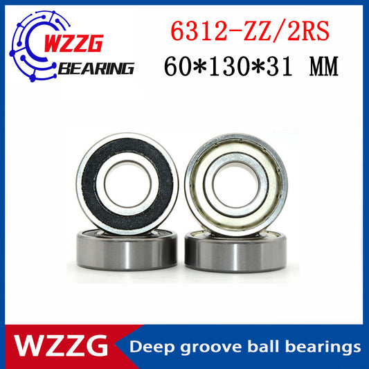 WZZG Deep groove ball bearing 6312-ZZ 2RS (1pcs) 60*130*31 mm double seal high quality bearings