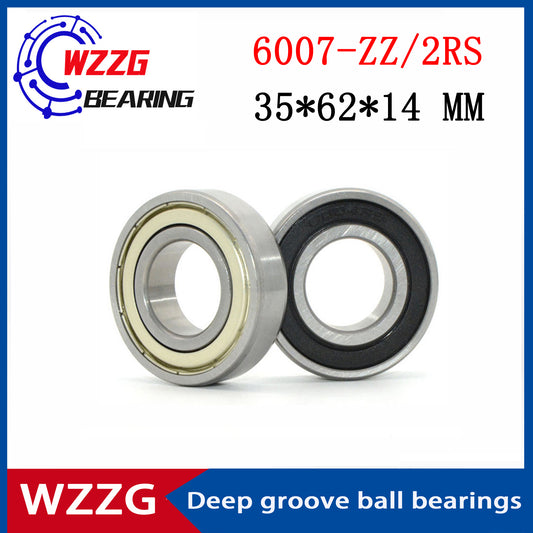 WZZG Deep groove ball bearing 6007-ZZ 2RS (6pcs/lot) 35*62*14 mm double seal high quality bearings