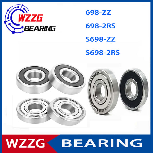 WZZG 20PCS miniature ball bearings 698ZZ 2RS stainless steel bearing size 8*19*6mm