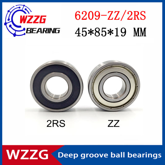 WZZG Deep groove ball bearing 6209-ZZ 2RS (2pcs/lot) 45*85*19 mm double seal high quality bearings