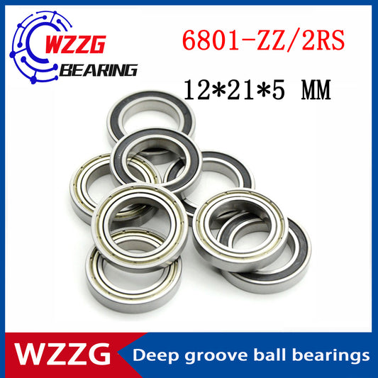 WZZG 6801-ZZ 2RS (20 pieces/lot) thin wall high-quality bearing 12*21*5 mm deep groove ball bearing
