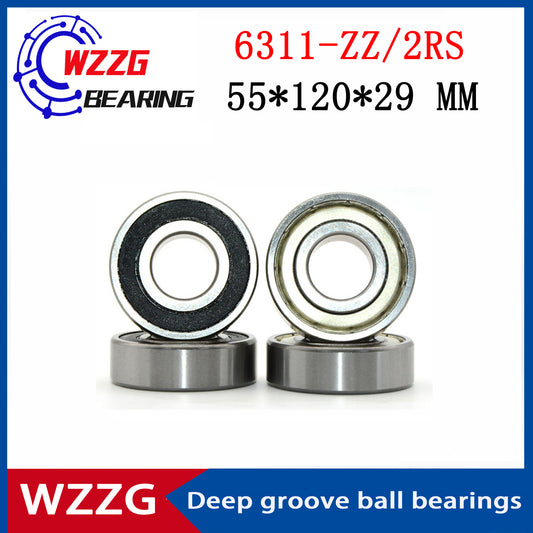 WZZG Deep groove ball bearing 6311-ZZ 2RS (1pcs) 55*120*29 mm double seal high quality bearings