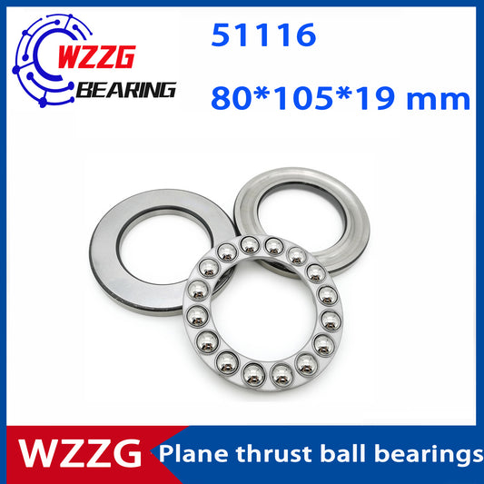 WZZG 51116(2pcs/lot) High quality 8116 plane thrust ball bearings 80*105*19 mm