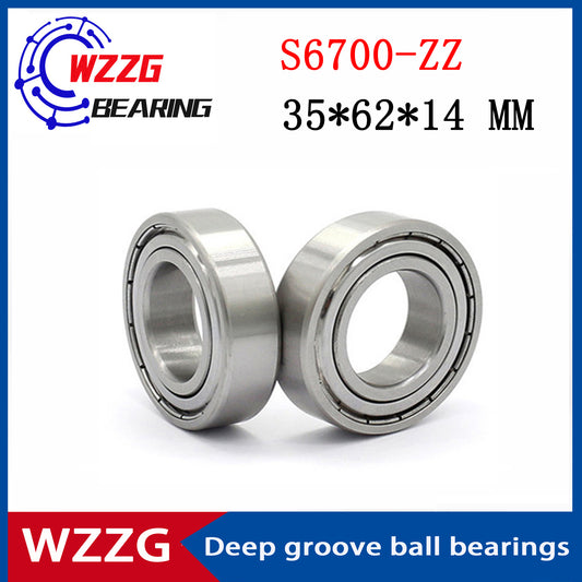 WZZG S6007-ZZ (2pcs/lot) 440C stainless steel deep groove ball bearing 35*62*14 mm high quality ball bearing