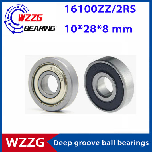 WZZG 20 pcs/lot 16100-2RS 16100ZZ ball bearings 10x28x8mm bicycle wheel bottom bracket repair bearing motor bearings