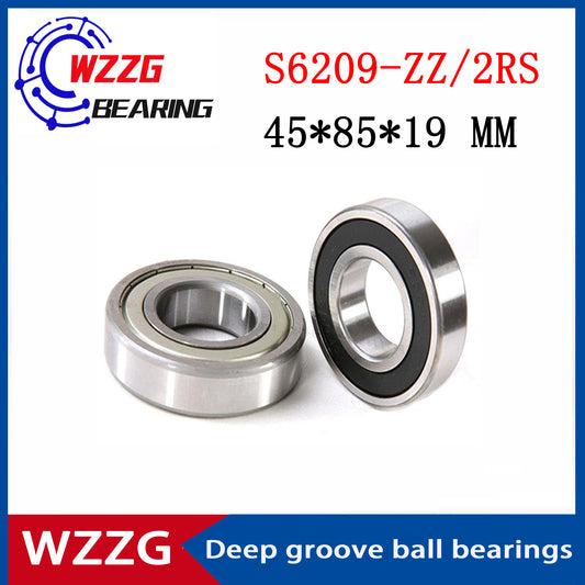 WZZG S6209-ZZ/2RS (1pcs) 440C stainless steel deep groove ball bearing 45*85*19 mm high quality ball bearing