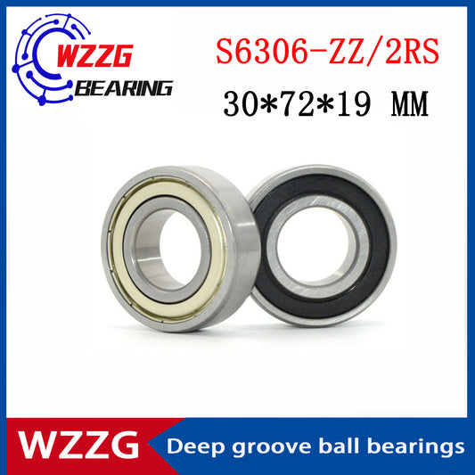WZZG S6306 ZZ/2RS 440C stainless steel deep groove ball bearing 30 * 72 * 19 mm high quality ball bearing