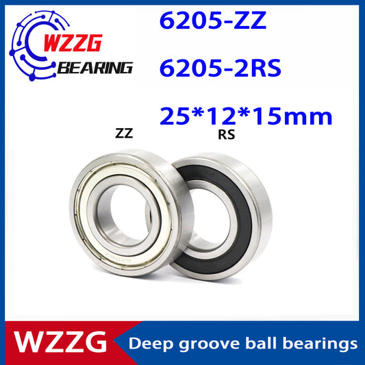 WZZG 10PCS/lot High Quality Bearing Steel Deep Groove Ball Bearing 6205ZZ 2RS Size 25*52*15mm