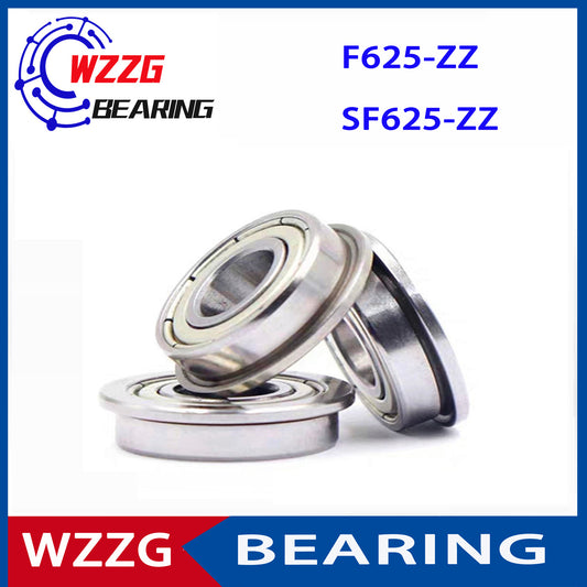 WZZG 10PCS F625ZZ 5*16*5mm double shield stainless steel flange SF625ZZ ball bearing