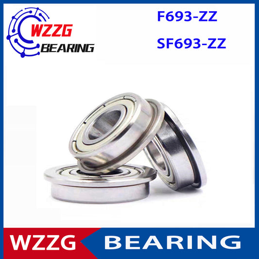WZZG 20PCS F693ZZ 3*8*4mm double shield 440C stainless steel flange SF693ZZ ball bearing
