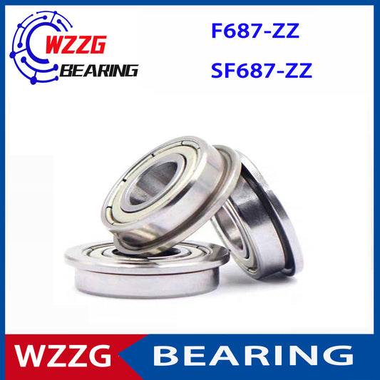 WZZG 20PCS F687ZZ 7*14*5mm double shield 440C stainless steel flange SF687ZZ ball bearing
