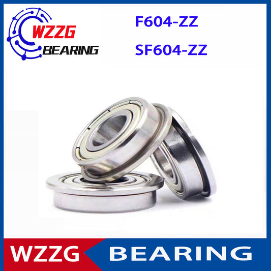 WZZG 10PCS F604ZZ 4*12*4mm double shield 440C stainless steel flange SF604ZZ ball bearings