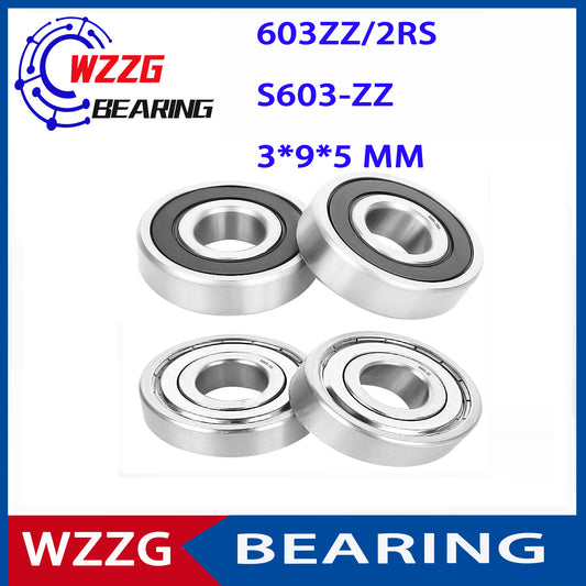 WZZG 20PCS Double Sealed Miniature Stainless Steel Bearing Model Bearing 603ZZ 2RS S603ZZ