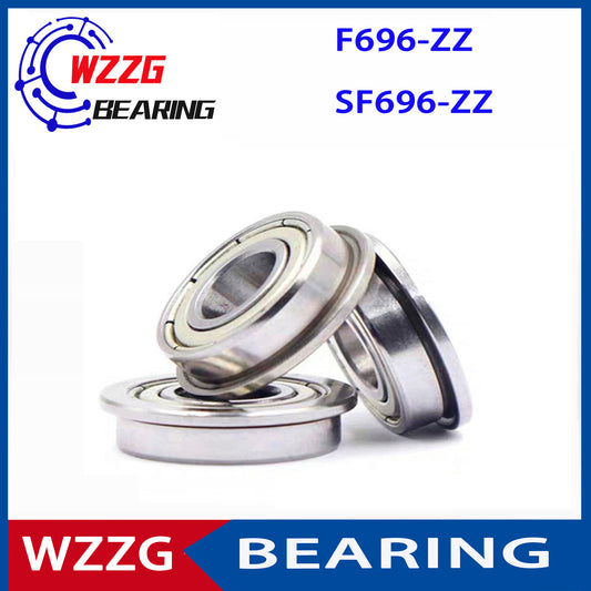 WZZG 20PCS F696ZZ 6*15*5 mm double shield 440C stainless steel flange SF696ZZ ball bearing