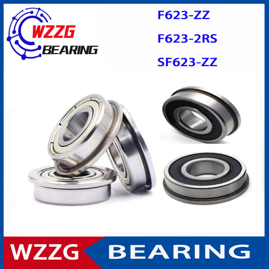 WZZG 20PCS F623ZZ 2RS 3*10*4mm double shield stainless steel flange SF623ZZ ball bearing