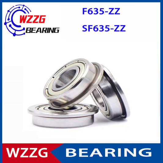 WZZG 10PCS F635ZZ 5*19*6mm double shield 440C stainless steel flange SF635ZZ ball bearing