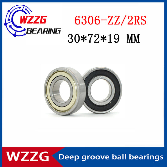 WZZG Deep groove ball bearing 6306-ZZ 2RS (4pcs/lot) 30*72*19 mm double seal high quality bearings