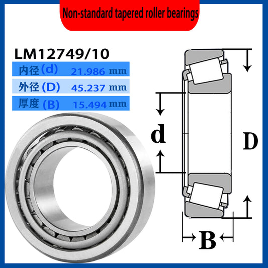 WZZG 3pcs/lot LM12749/10 100% Brand New High Quality Inch Tapered Roller Bearings 21.986*45.237*15.494 mm For Motor Generator Mechanical Bearing Tools