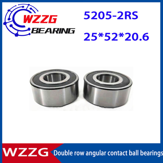 WZZG 5205-2RS(4pcs/lot) High quality double row angular contact ball bearing 25*52*20.6mm