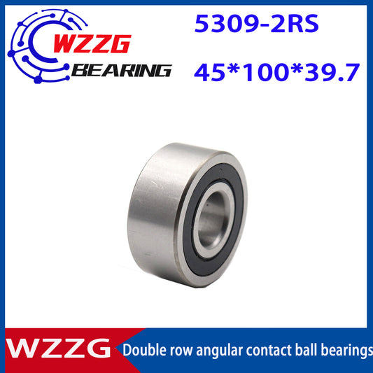 WZZG 5309-2RS(1pcs) High quality double row angular contact ball bearing 45*100*39.7 mm