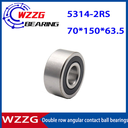 WZZG 5314-2RS(1pcs) High quality double row angular contact ball bearing 70*150*63.5 mm