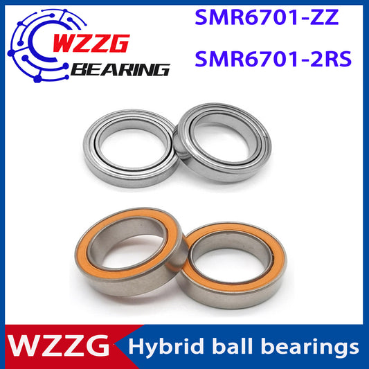 WZZG SMR6701 4pcs/lot Stainless steel mixed ceramic ball bearings  12*18*4mm without grease fast speed