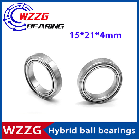 WZZG 4PC/lot Stainless Steel Hybrid Ceramic Bearings S6702ZZ Model Racing Bearing 15x21x4mm ABEC-7