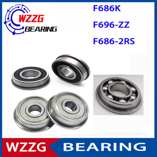WZZG 20PCS F686 Open Double Shield Bearing Steel Flange Ball Bearing F686-ZZ 2RS Width 3.5mm 5mm