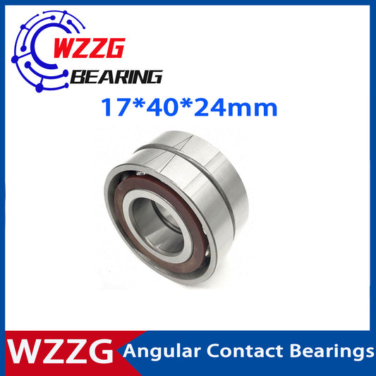 WZZG a pair 7203 17x40x12 mm Angular Contact Ball Bearings 7203DB DF DT 17x40x24 mm