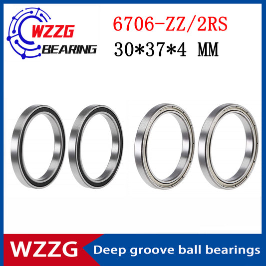 WZZG 6706-ZZ 2RS (10 pieces/lot) thin wall high-quality bearings 30*37*4 mm deep groove ball bearings