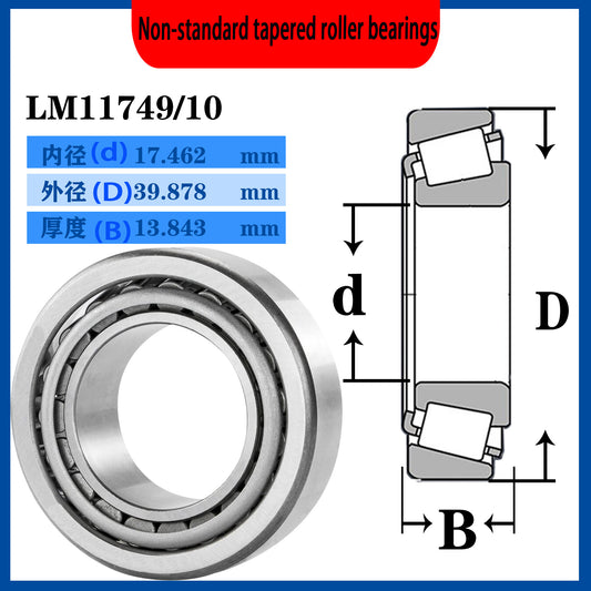 WZZG 4pcs LM11749/10 100% Brand New High Quality Inch Tapered Roller Bearings 17.462*39.878*14.605mm For Motor Generator Mechanical Bearing Tools