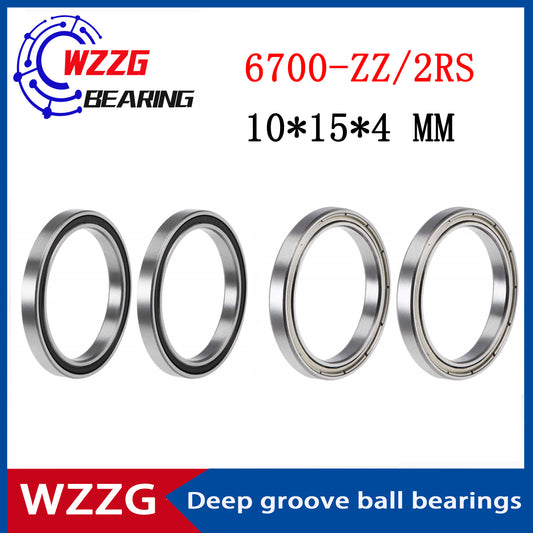 WZZG 6700-ZZ 2RS (20 pieces/lot) thin wall high-quality bearing 10*15*4 mm deep groove ball bearings