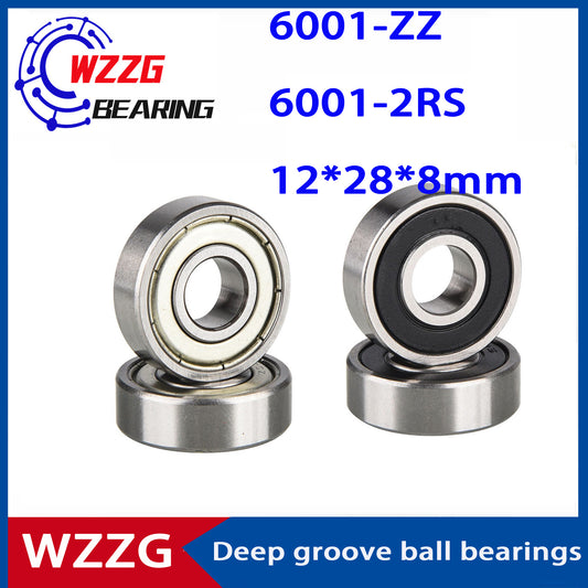 WZZG 10PCS/lot High Quality Bearing Steel Deep Groove Ball Bearing 6001ZZ 2RS Size 12*28*8mm