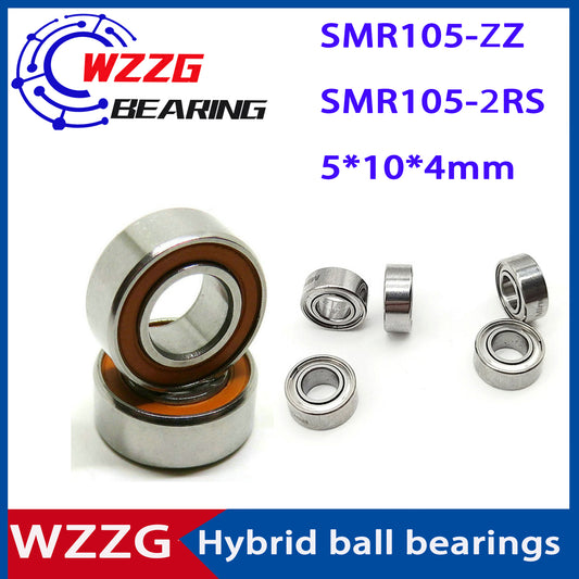 WZZG 4PC/lot SMR105 stainless steel hybrid ceramic ball bearings 5*10*4mm fishing gear bearing SMR105 ZZ 2RS