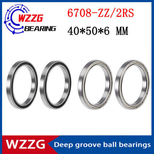 WZZG 6708-ZZ 2RS (4 pieces/lot) thin wall high-quality bearings 40*50*6 mm deep groove ball bearings