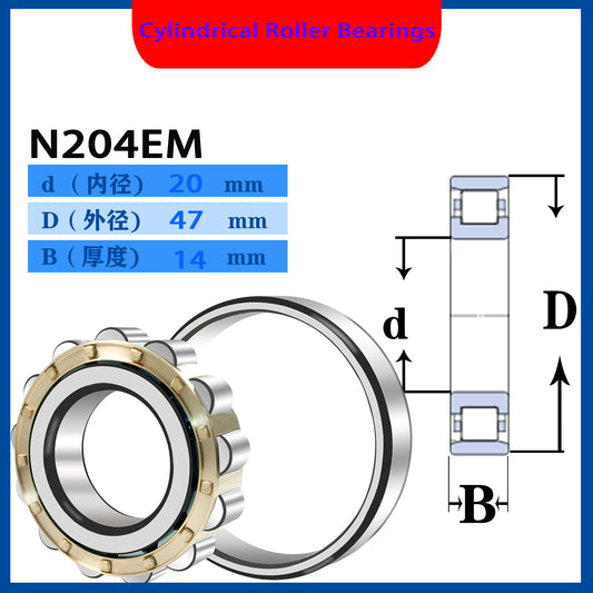 WZZG 2PCS High quality cylindrical roller bearings N204 NJ204 NU NUP204 RN RNU204EM NF204EM 20*47*14mm