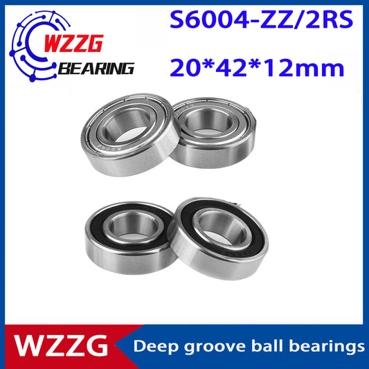 WZZG 4PCS/lot High quality 440C stainless steel deep groove ball bearing S6004 ZZ 2RS size 20*42*12mm