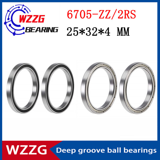 WZZG 6705-ZZ 2RS (10 pieces/lot) thin wall high-quality bearings 25*32*4 mm deep groove ball bearings