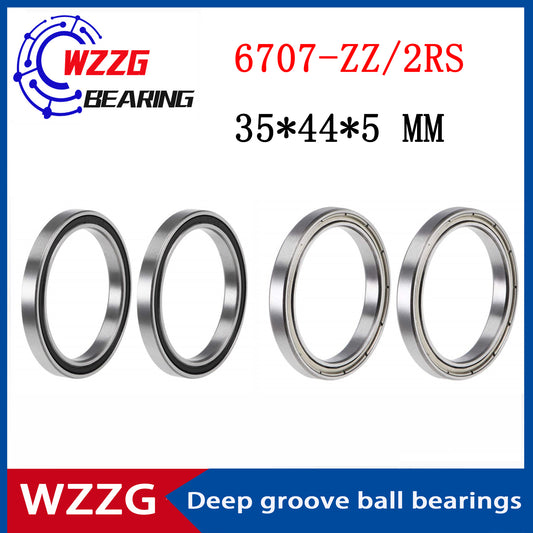 WZZG 6707-ZZ 2RS (4 pieces/lot) thin wall high-quality bearings 35*44*5 mm deep groove ball bearings