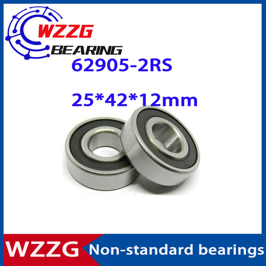 WZZG Deep groove ball non-standard widening bearing 62905-2RS (4PC) 62905  25*42*12 254212 6905W12